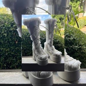 COPY - Pleaser Demonia Rabbit Fur PF Go Boots Adult CAM311